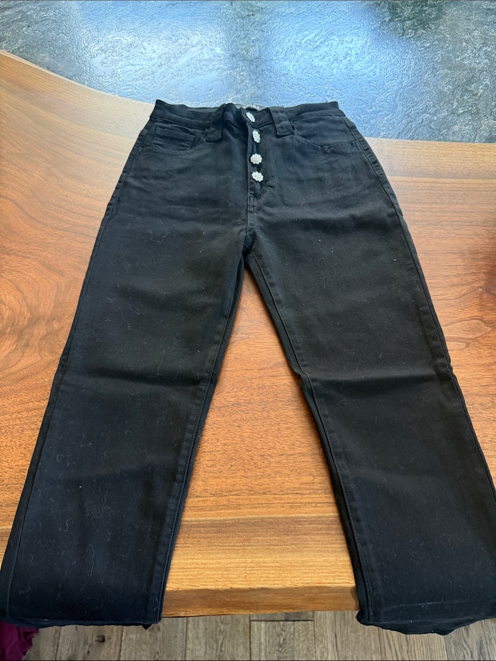 AKIRA Men's Black Straight-Leg Jeans with Button Fly